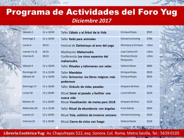 Actividades diciembre 2017