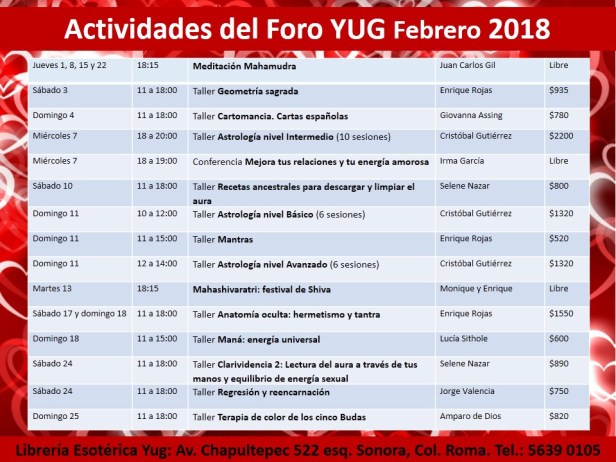 Actividades febrero 2018